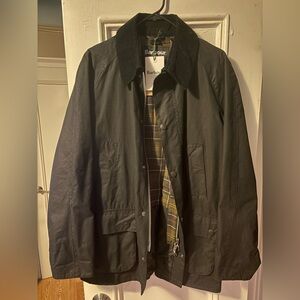 Barbour Ashby Matte Black Men's Waxed Jacket — Large